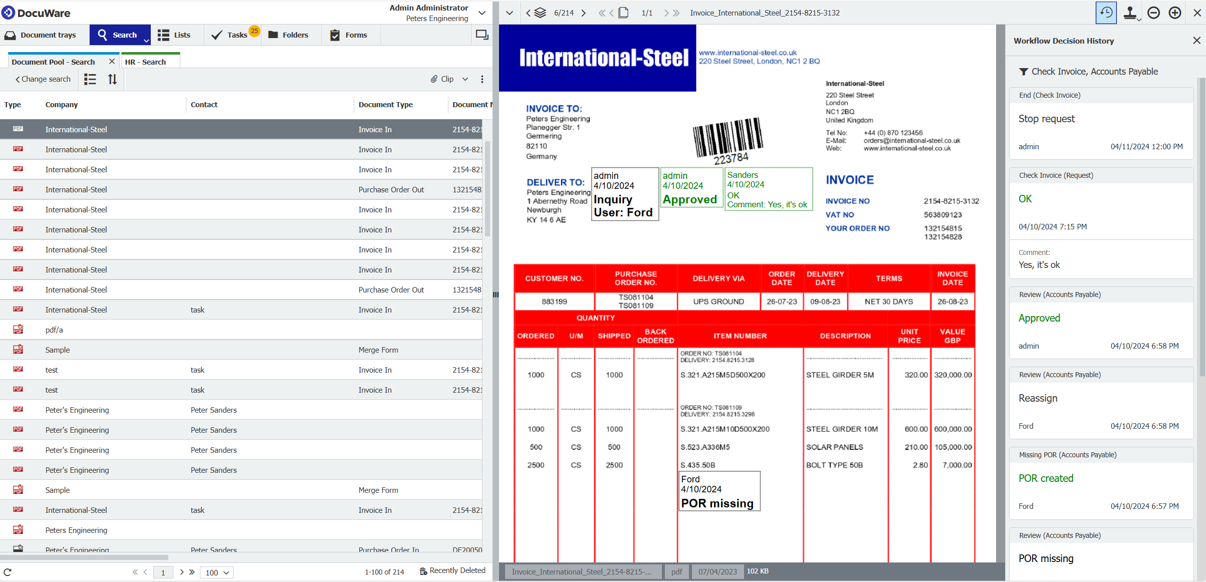 Decision history at a glance